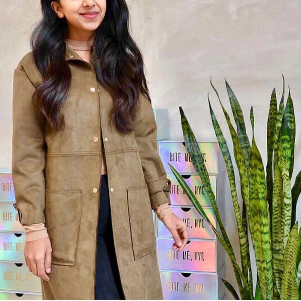 Zara Suede Green Coat